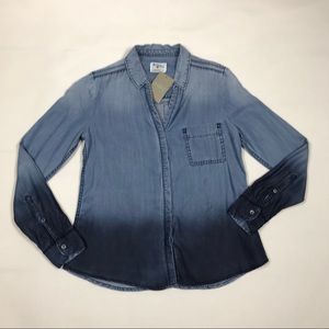 Anthropologie Holding Horses denim dip dye shirt